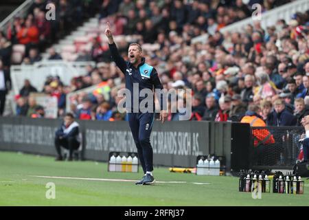 Millwall Manager Gary Rowett während des Sky Bet Championship-Spiels zwischen Middlesbrough und Millwall im Riverside Stadium, Middlesbrough, am Samstag, den 5. August 2023. (Foto: Mark Fletcher | MI News) Guthaben: MI News & Sport /Alamy Live News Stockfoto