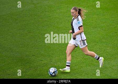 Leuven, Belgien. 30. Juli 2023. Sophie Nachtigall (7) aus Deutschland, dargestellt bei einem Fußballspiel zwischen Frauen unter 19 Mannschaften Spaniens und Deutschlands im UEFA-Europafinale für Frauen unter 19 Jahren am Freitag, den 30. Juli 2023 in Leuven, Belgien . Kredit: Sportpix/Alamy Live News Stockfoto