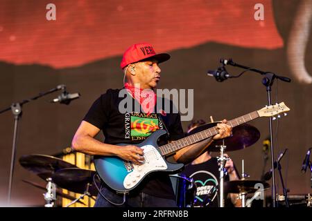 FLORENZ, ITALIEN - 17. JUNI: Tom Morello tritt am 17. Juni 2023 in Florenz auf der Firenze Rocks 2023 auf. (Foto: Roberto Finizio/NurPhoto) Stockfoto