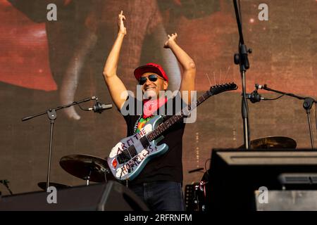 FLORENZ, ITALIEN - 17. JUNI: Tom Morello tritt am 17. Juni 2023 in Florenz auf der Firenze Rocks 2023 auf. (Foto: Roberto Finizio/NurPhoto) Stockfoto