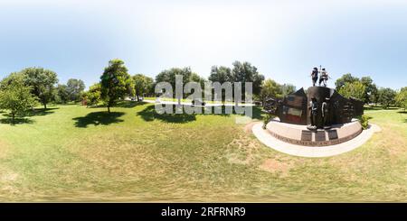 360 Grad Panorama Ansicht von Austin, TX, USA - 24. Juli 2023: 360 Foto: Texas African American History Memorial