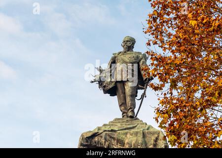 Das Denkmal für Victor Emmanuel II., den ersten König Italiens (1820-1878), in Bronze und Granit, 39 Meter hoch, Turin, Piemont, Italien Stockfoto