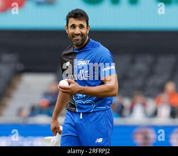 Manchester, Großbritannien. 05. Aug. 2023. 5. August 2023; Old Trafford Cricket Ground, Manchester, England: The 100 Mens Cricket, Manchester Originals versus London Spirit; Ravi Bopara of London Spirit Credit: Action Plus Sports Images/Alamy Live News Stockfoto