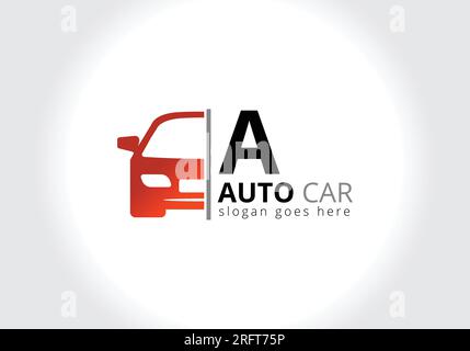 Brief A Car Logo Designvorlage Inspiration, Vektorabbildung, Fahrzeuglogo, Fahrzeuglogo Stock Vektor