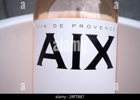 Eine Flasche AIX-Wein in Aix en Provence Frankreich Stockfoto