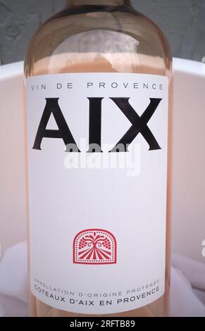 Eine Flasche AIX-Wein in Aix en Provence Frankreich Stockfoto