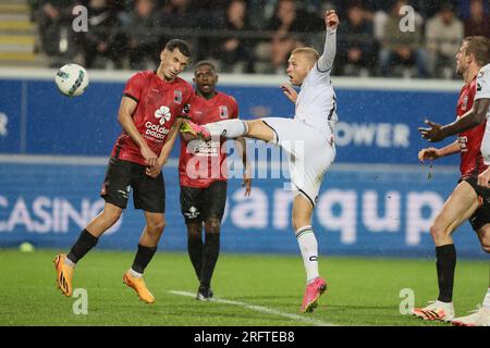 Leuven, Belgien. 05. Aug. 2023. Jon Thorsteinsson von OHL in Aktion während eines Fußballspiels zwischen OH Leuven und RWD Molenbeek, Samstag, den 05. August 2023 in Leuven, am 2/30. Tag der ersten Division der belgischen Meisterschaft „Jupiler Pro League“ 2023-2024. BELGA FOTO BRUNO FAHY Kredit: Belga News Agency/Alamy Live News Stockfoto