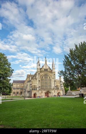 Winchester Kathedrale in der Hampshire-Stadt Winchester England Großbritannien Stockfoto