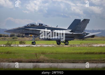 RCAF CF-18 Hornet in Boundary Bay Canada Stockfoto