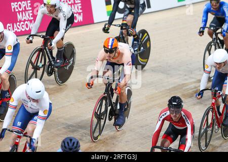 Glasgow, Großbritannien. 05. Aug. 2023. GLASGOW, SCHOTTLAND - AUGUST 5: Matthijs Drenth der Niederlande während des Men C3 Scratch Race am 3. Tag der UCI Cycling World Championships 96. 2023 in Glasgow, Schottland, am 5. August 2023. (Foto: Tim Buitenhuis/BSR Agency) Kredit: BSR Agency/Alamy Live News Stockfoto