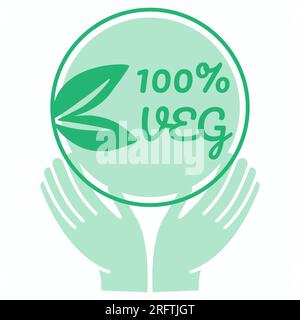 Veganes Symbol. Bio, Ökologie, Bio-Logo und -Emblem Stock Vektor