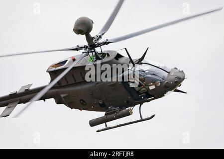 Kroatischer Militär-OH-58D Kiowa-Krieger-Hubschrauber auf der Varazdin Airshow Stockfoto