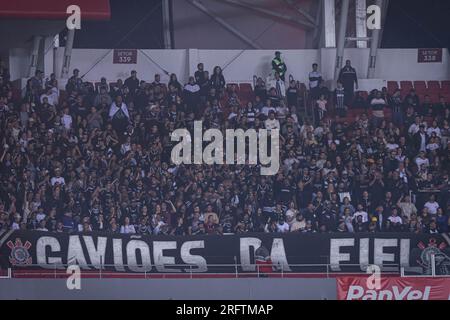 Porto Alegre, Brasilien. 05. Aug. 2023. RS – PORTO ALEGRE – 05/08/2023 – BRASILEIRO A 2023, INTERNACIONAL X CORINTHIANS – Korinther-Fans während eines Spiels gegen Internacional im Beira-Rio-Stadion für die brasilianische Meisterschaft A 2023. Foto: Maxi Franzoi/AGIF Credit: AGIF/Alamy Live News Stockfoto