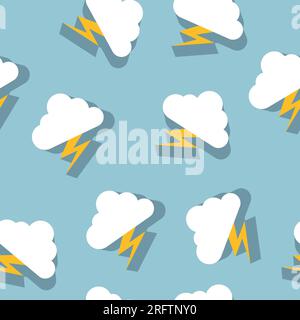 Darstellung von Gewitter und Wolkenmuster. Abbildung eines flachen Vektors Stock Vektor