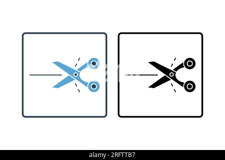 Scheren-Symbol. Symbol für Schreibwaren. Solider Symbolstil. Einfache Vektorkonstruktion editierbar Stock Vektor