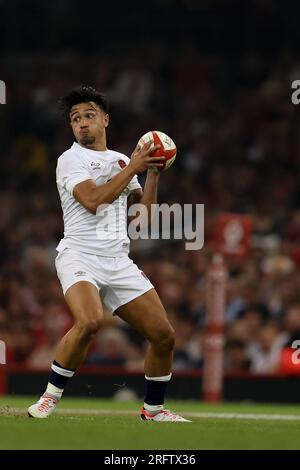 Cardiff, Großbritannien. 05. Aug. 2023. Marcus Smith aus England in Aktion. Spiel der Vodafone Summer Series 2023, Wales gegen England im Fürstentum-Stadion in Cardiff am Samstag, den 5. August 2023. Bild von Andrew Orchard/Andrew Orchard Sportfotografie/Alamy Live News Credit: Andrew Orchard Sportfotografie/Alamy Live News Stockfoto