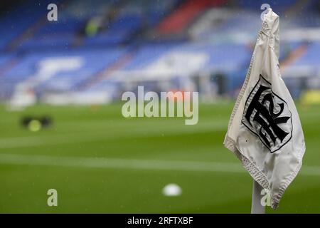 Birkenhead, Großbritannien. 05. Aug. 2023. Allgemeine Ansicht der Eckfahne des Tranmere Rover. EFL Skybet Football League Two Match, Tranmere Rovers gegen Barrow AFC in Prenton Park, Birkenhead, Wirral am Samstag, den 5. August 2023. Dieses Bild darf nur zu redaktionellen Zwecken verwendet werden. Nur redaktionelle Verwendung, .pic von Chris Stading/Credit: Andrew Orchard Sports Photography/Alamy Live News Stockfoto