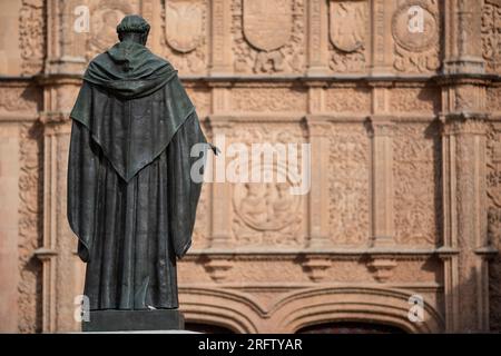 Fachada renacentista de la Universidad de Salamanca Stockfoto