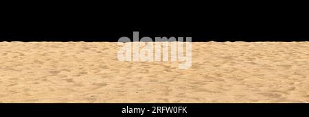 3D-Darstellung der natürlichen Sandoberfläche, Perspektivansicht des Sandmaterials Stockfoto