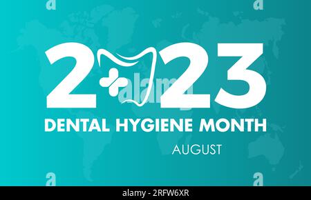 2023 Concept National Dental Hygiene Month Vector Design Illustration. Zahnpflegekonzept für Mundgesundheit, Zahnwäsche oder medizinischen Notfall Stock Vektor