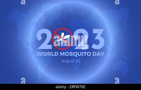 2023 Concept World Mosquito Day Vektordesign Illustration. Dengue-Gesundheitsvorsorgekonzept für Schutz, Infektion oder medizinischen Notfall Stock Vektor