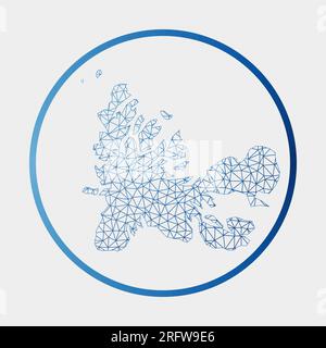 TAAF-Symbol. Netzwerkkarte des Landes. Rundes TAAF-Schild mit Gradientenring. Technologie, Internet, Netzwerk, Telekommunikationskonzept. Vector Illustrati Stock Vektor