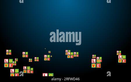 Liebesgeformte Ikonenteilchen, die auf rotem Hintergrund gegen den Boden prallen. Stockfoto