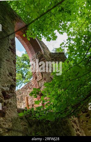 Historische Ruinen in der Nähe des Dorfes Salfold, Ungarn. Ein Palos-Kloster ruiniert eine beliebte Touristenattraktion in der Badacsony-Region in der Nähe des Balaton-Sees Stockfoto