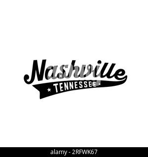 Nashville-Schriftzug. Typografie-Design in Nashville, Tennessee. Vektor und Illustration. Stock Vektor