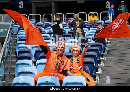 Niederländische Fans während der FIFA Womenâ&#x80;&#X99;s Weltmeisterschaft 2023, Runde des 16. Fußballspiels zwischen den Niederlanden und Südafrika am 6. August 2023 im Sydney Football Stadium, Sydney, Australien. Guthaben: Independent Photo Agency/Alamy Live News Stockfoto