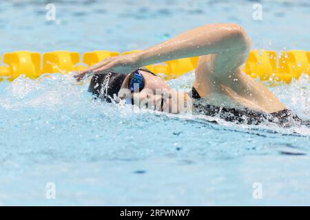 6. August 2023; Scarlett Humphrey aus Großbritannien nimmt an den 400m-Läufen der Women's Freestyle S11 an Tag 7 der World Para Swimming Championships 2023 im Manchester Aquatics Centre in Manchester Teil (Foto: Phil Bryan/Alamy Live News) Stockfoto