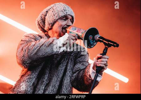 Darlington, Großbritannien. 5. Aug. 2023. James tritt in der Darlington Arena auf. Kredit: Thomas Jackson/Alamy Live News Stockfoto