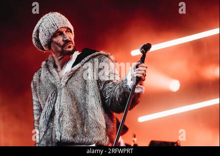 Darlington, Großbritannien. 5. Aug. 2023. James tritt in der Darlington Arena auf. Kredit: Thomas Jackson/Alamy Live News Stockfoto