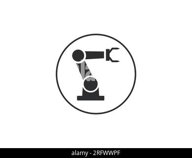 Roboterarm-Symbol. Vektordarstellung. Stock Vektor