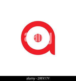 EPS10 vektorroter Anfangsbuchstabe eine Logo-Designvorlage in Kleinbuchstaben isoliert auf weißem Hintergrund Stock Vektor