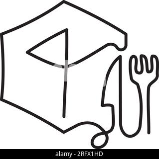 Box One Line, Moving Food One Line, Fast Food One Line. Einfaches einzeiliges Vektorsymbol Stock Vektor