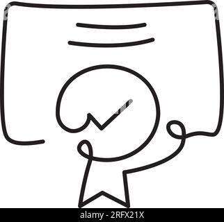 Symbol für ein Diplom in einer Zeile. Einfaches einzeiliges Vektorsymbol Stock Vektor