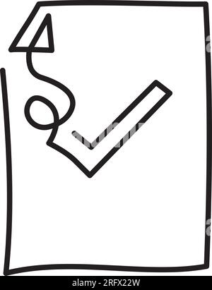 Symbol für Papier mit einer Zeile, ja Symbol für Papier mit einer Zeile. Einfaches einzeiliges Vektorsymbol Stock Vektor