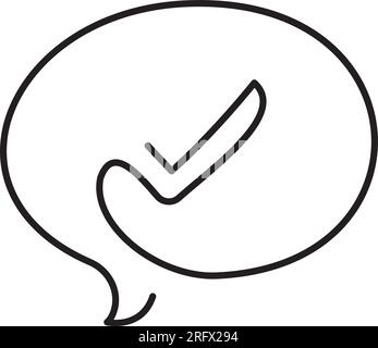 Chat-Blase eine Zeile, OK eine Zeile Symbol. Einfaches einzeiliges Vektorsymbol Stock Vektor