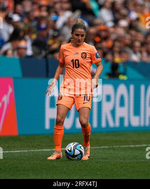 Australien. 06. Aug. 2023. August 06 2023: Danielle Van De Donk (Niederlande) kontrolliert den Ball während eines Spiels, am, . Kim Price/CSM Credit: CAL Sport Media/Alamy Live News Stockfoto