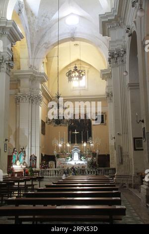 Lecce, Italien. Das Innere der Kirche Saint Anne aus dem 17. Jahrhundert (Chiesa di Sant'Anna). Stockfoto