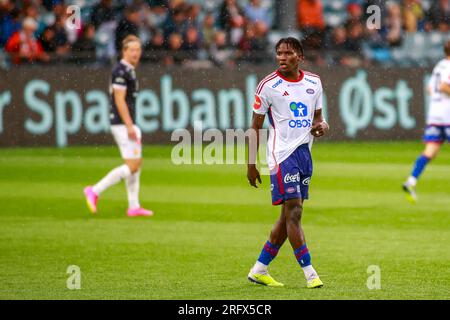 Drammen, Norwegen, 05. August 2023. Vålerenga zwielichtige Jatta im Kampf zwischen Strømsgodset und Vålerenga im Marienlyst-Stadion in Drammen. Kredit: Frode Arnesen/Alamy Live News Stockfoto