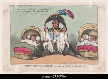 Die korsische Krankenschwester beruhigt die spanischen Säuglinge vom 12. Juli 1808 von Thomas Rowlandson Stockfoto