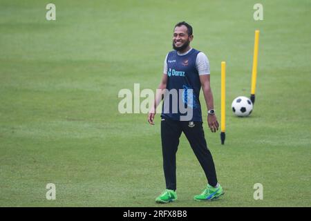 Mushfiqur Rahim während der Nationalmannschaft absolvierten sie den letzten Tag ihrer Fitnesstrainings vor Beginn des Trainings am Aug Stockfoto