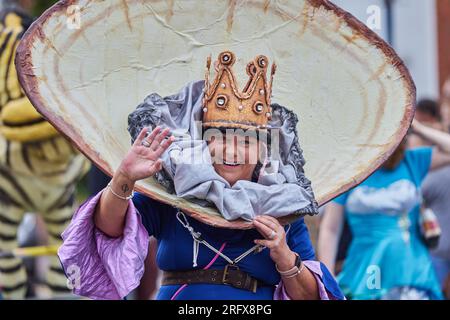 Whistable Carnival Procession, Kent, England, Großbritannien Samstag, 5. August 2023 Kredit: Phil Crow/Alamy Live News Stockfoto