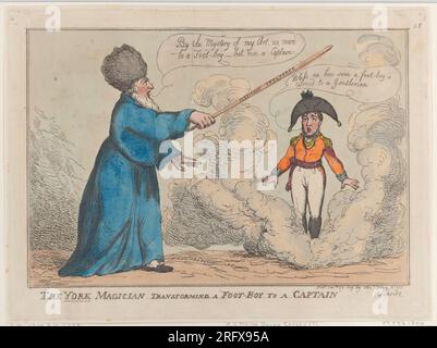 Der York Magician Transforming a Foot-Boy to a Captain 25. Februar 1809 von Thomas Rowlandson Stockfoto