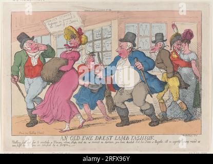 Ein Old Ewe Drest Lamb Fashion 25. Oktober 1810 von Thomas Rowlandson Stockfoto