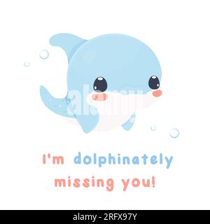 Motivations- und Unterstützungskarte mit Meeresbewohnern, Vektordarstellung, Schriftzug, Unterschrift. Krabben, Delfine, Seetang, Garnelen, Kraken, Stock Vektor