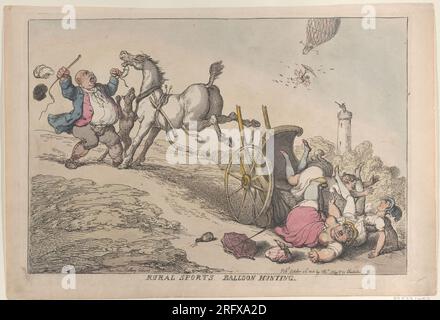 Ländlicher Sport: Ballonjagd vom 25. Bis 8. Oktober 1811 von Thomas Rowlandson Stockfoto