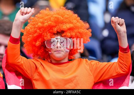 Sydney, Australien. 06. Aug. 2023. Sydney, Australien, August 6. 2023: Niederländischer Fan während des Fußballspiels der FIFA Womens World Cup 16 zwischen den Niederlanden und Südafrika im Sydney Football Stadium in Sydney, Australien. (Daniela Porcelli/SPP) Kredit: SPP Sport Press Photo. Alamy Live News Stockfoto